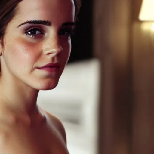 Image similar to A still of Emma Watson as Kim Kardashian