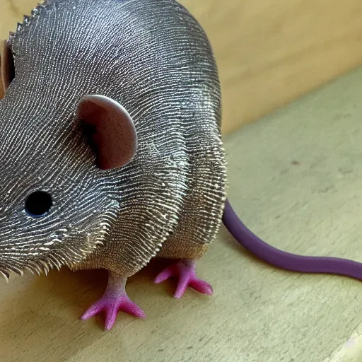 Image similar to mouse with dinosaur spines and spikes