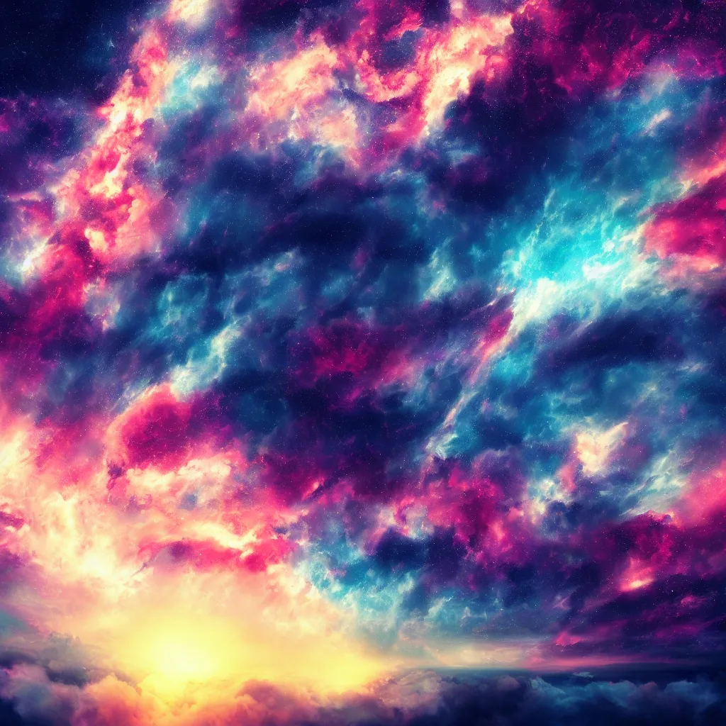 Image similar to endless sky, epic digital art, nebulae, wallpaper