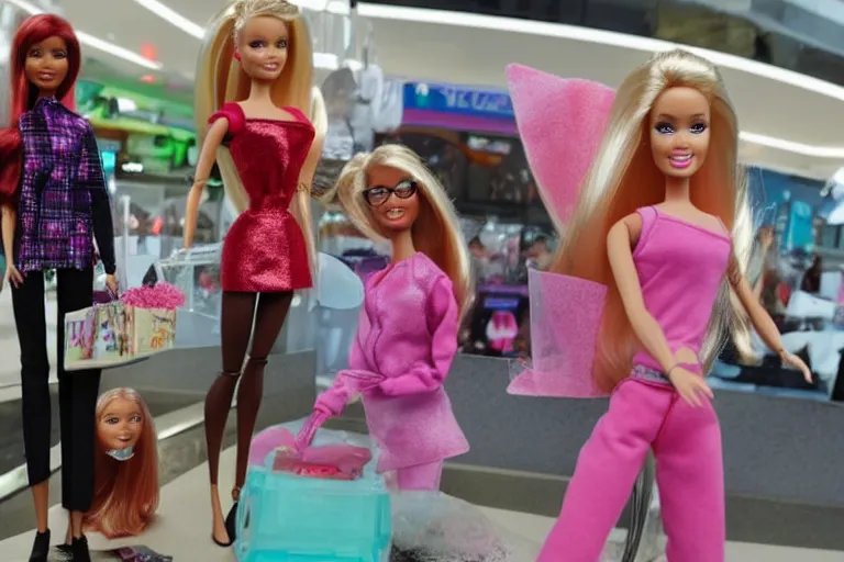 Prompt: news : barbie killed people in the mall, news, bbc news