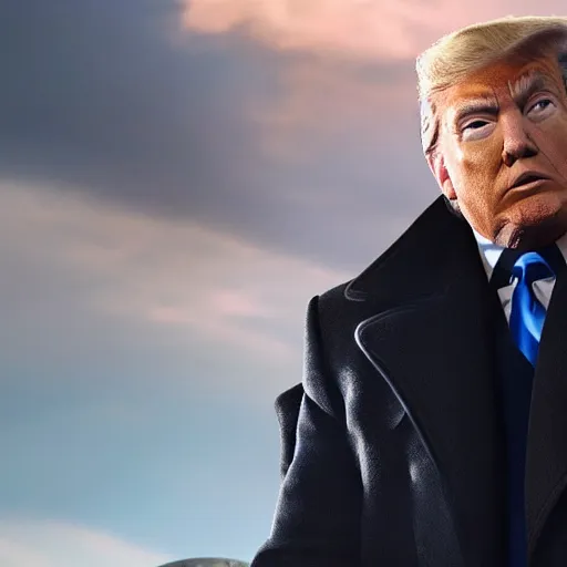 Image similar to film still of Trump in avengers endgame