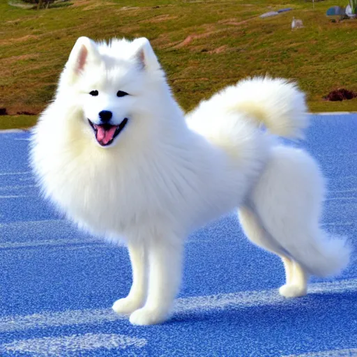 Image similar to samoyed in the style of sonic the hedgehog