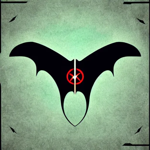 Prompt: hyper minimalist insignia of a post apocalyptic utopian future faction ruled by dragons, dragon wings over kingdom