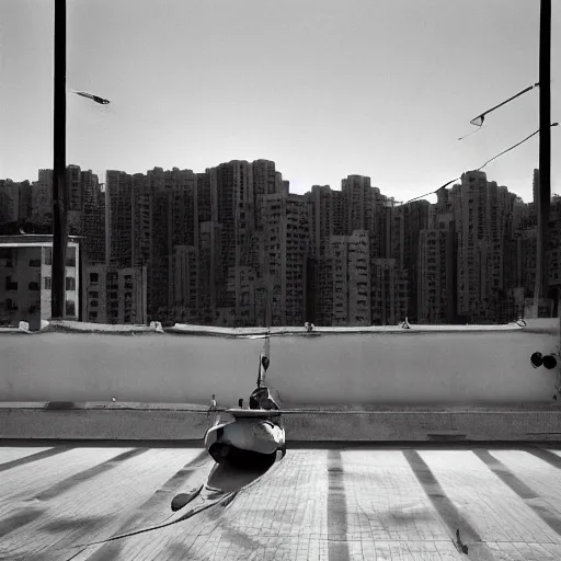Prompt: an approaching shadow, photorealistic, brutalist, natural light, black and white by fan ho, hong kong 1 9 5 4