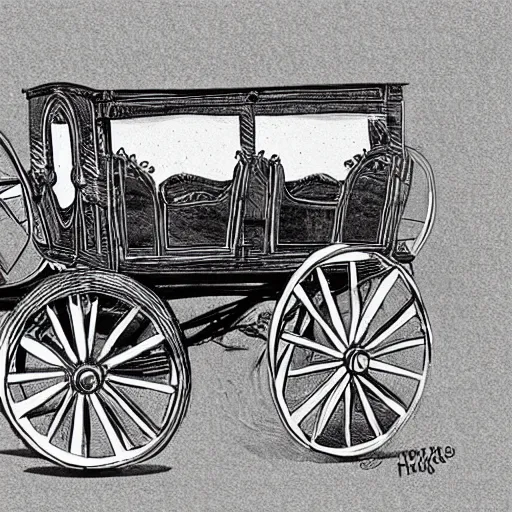 Prompt: hand - drawn carriage