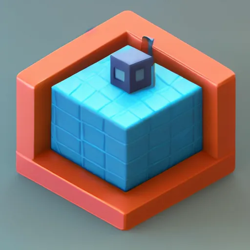 Image similar to Matte 3d low poly icon of Spongepog Squarechamp, lat lighting, isometric 3d render,