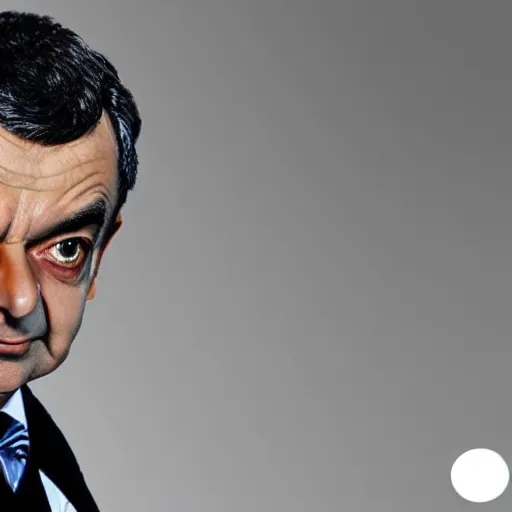 Image similar to photo of rowan atkinson in mandelorian armor, high res, realistic, high detail