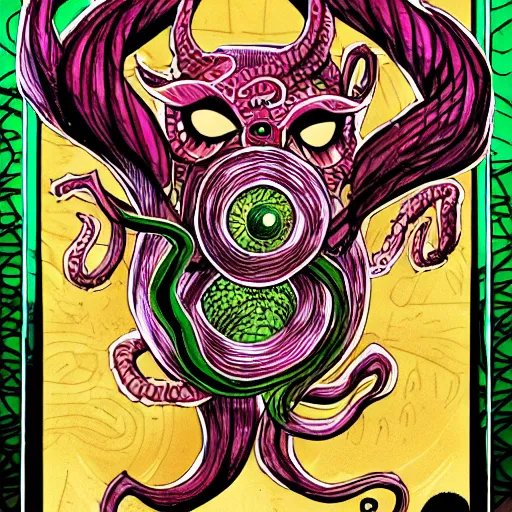 Image similar to shumah - gorath, manga cover, sharp drawing, ink, colored