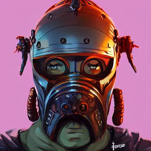 Image similar to cyberpunk viking helmet mask warrior goddess robot ninja fantasy, art gta 5 cover, official fanart behance hd artstation by jesper ejsing, by rhads, makoto shinkai and lois van baarle, ilya kuvshinov, ossdraws