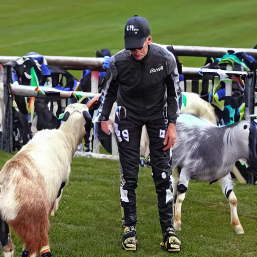 Image similar to finally the goat finishes the race