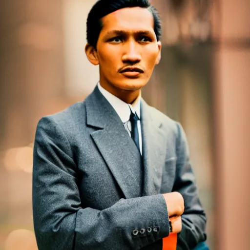 Image similar to outdoor portrait of jose rizal as a handsome young man in 2 0 2 0, 3 0 years old wearing stylish modern clothes, photo taken in 2 0 2 0, award winning photography, 3 5 mm f 1. 4 kodachrome