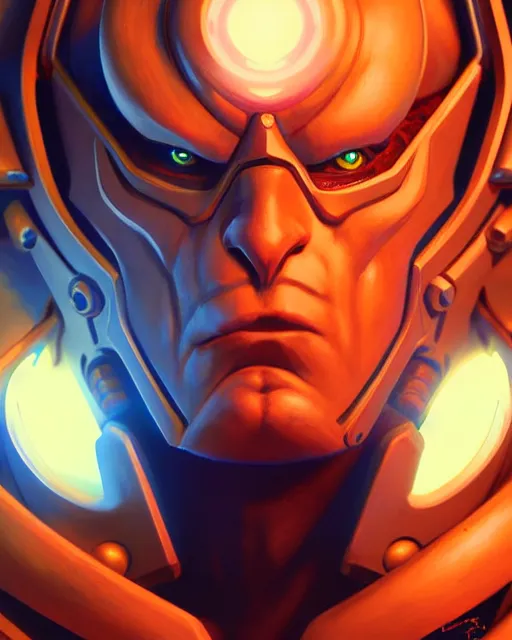 Prompt: sigma from overwatch, character portrait, portrait, close up, highly detailed, intricate detail, amazing detail, sharp focus, vintage fantasy art, vintage sci - fi art, radiant light, caustics, by boris vallejo