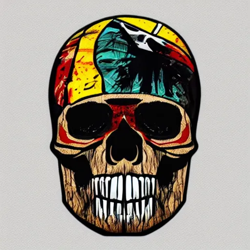 Prompt: skull chevrier, sandra 0 8 0 emblem