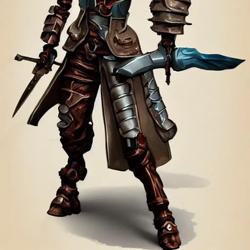 Image similar to warforged swashbuckler, female, robot, fantasy, d & d, concept art, matte, illustration, character art,