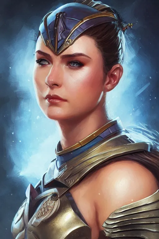 Image similar to amazon valkyrie athena, d & d, fantasy, portrait, highly detailed, headshot, digital painting, trending on artstation, concept art, sharp focus, illustration, art by artgerm and greg rutkowski and magali villeneuve