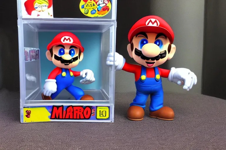 Image similar to super mario in style of a funko pop, funko pop,