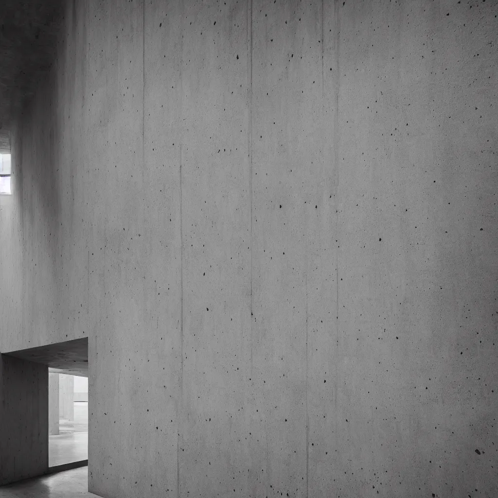 Image similar to photograph of a hallway, concrete, tadao ando, flowers, minimalist, architecture magazine, dezeen, 50mm, pentax, film