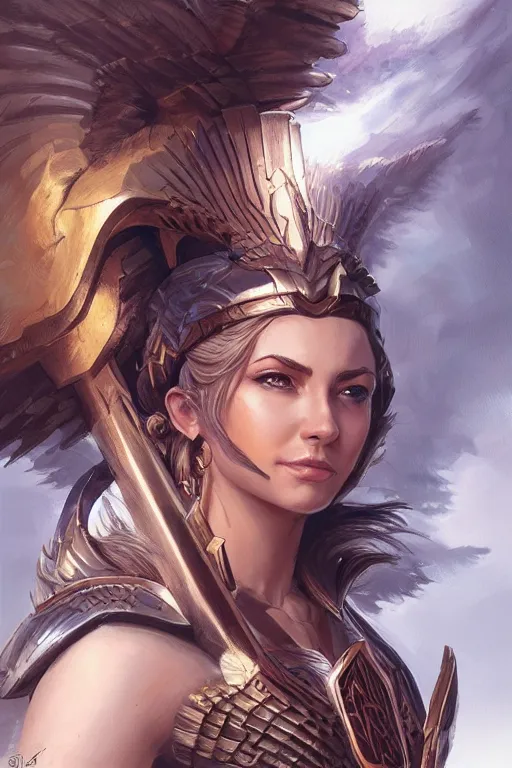 Image similar to amazon valkyrie athena, d & d, fantasy, portrait, highly detailed, headshot, digital painting, trending on artstation, concept art, sharp focus, illustration, art by artgerm and greg rutkowski and magali villeneuve