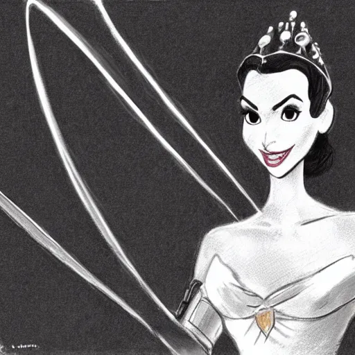 Image similar to milt kahl sketch of victoria justice as princess padme from star wars