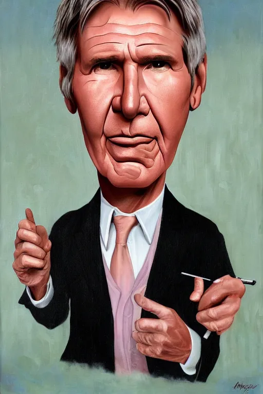 Prompt: harrison ford painted by mark ryden