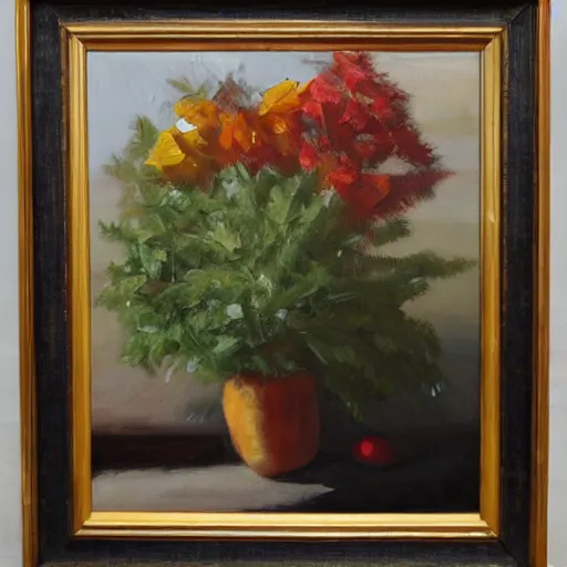 Image similar to smooth transition from landscape to still life, inpainting