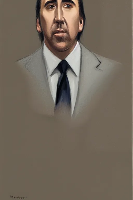 Image similar to Portrait of Nicholas Cage by Phil Noto