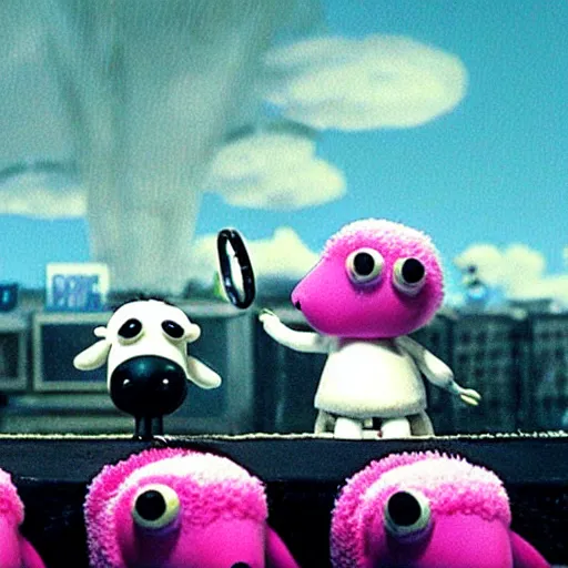 Image similar to Shaun the Sheep in The Matrix, official art,