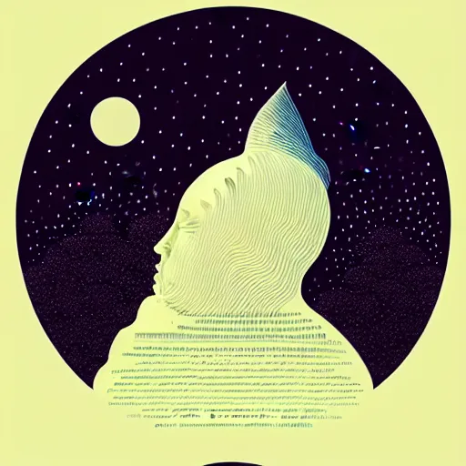 Image similar to a wandering mind, logo, simple white background victo ngai, kilian eng