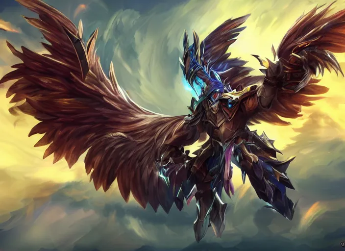 Prompt: champion splashart of champion made out of wings