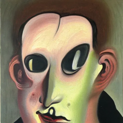 Image similar to sadness personified, a character study by francis bacon, oil on canvas, german expressionism