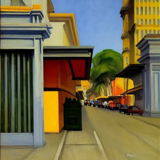 Image similar to sao paulo painted by edward hopper