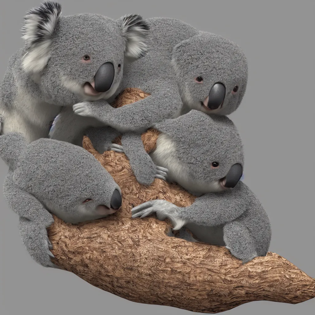 Image similar to a new log hybrided by the blender 3 d and a koala