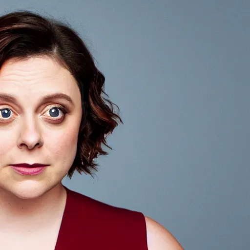 Image similar to rachel bloom holding a press conference in her head for all her negative feelings, digital art, 8 k resolution, highly detailed