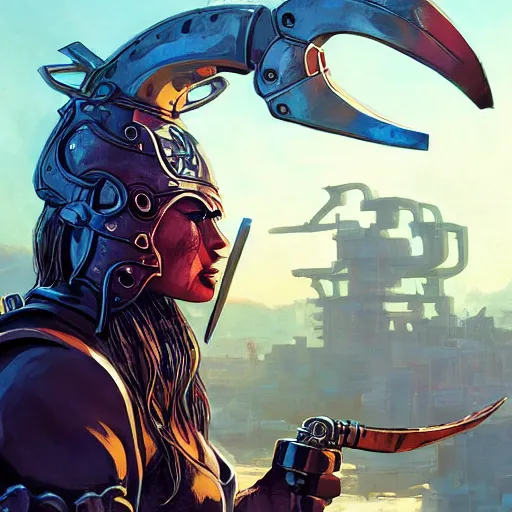 Image similar to cyberpunk viking helmet mask warrior goddess robot ninja fantasy, art gta 5 cover, official fanart behance hd artstation by jesper ejsing, by rhads, makoto shinkai and lois van baarle, ilya kuvshinov, ossdraws