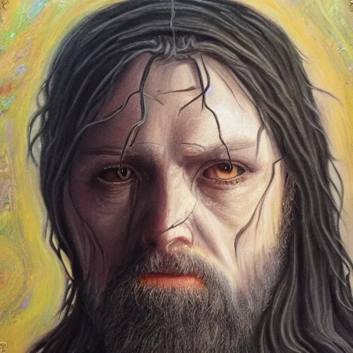 Image similar to portrait of a Wraith of LOTR, oil painting, high detail