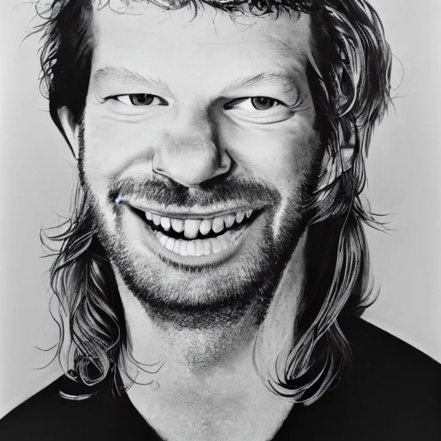 Prompt: soft lit 1980s portrait of Aphex Twin