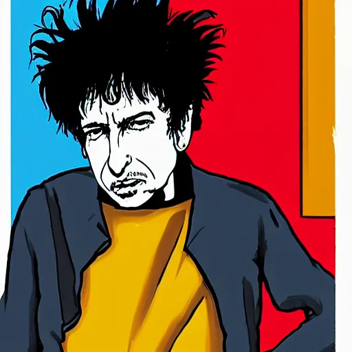 Image similar to bob dylan as a super saiyan