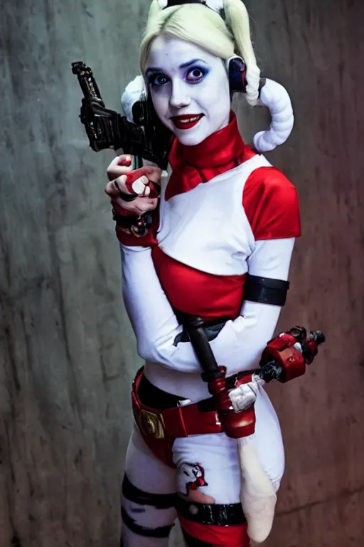 Image similar to Harley Quinn as princess leia