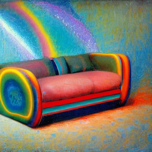 Prompt: psychedelic couch sofa costa blanca, designed by arnold bocklin, jules bastien - lepage, tarsila do amaral, wayne barlowe and gustave baumann, cheval michael, trending on artstation, mediterranean, star, sharp focus, colorful refracted sparkles and lines, soft light, 8 k 4 k