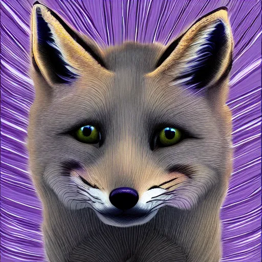 Prompt: fox, cat, fish, hybrid, 4 k, digital art