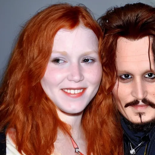 Image similar to johnney depp with cute ginger hair girlfriend