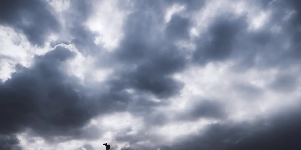 Prompt: a person falling through the clouds, cinematic, beautiful lighting, billowy clouds, wide shot