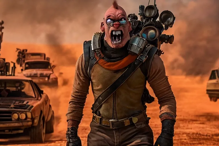 Image similar to nick wilde, heavily armed and armored facing down armageddon in a dark and gritty reboot from the makers of mad max : fury road