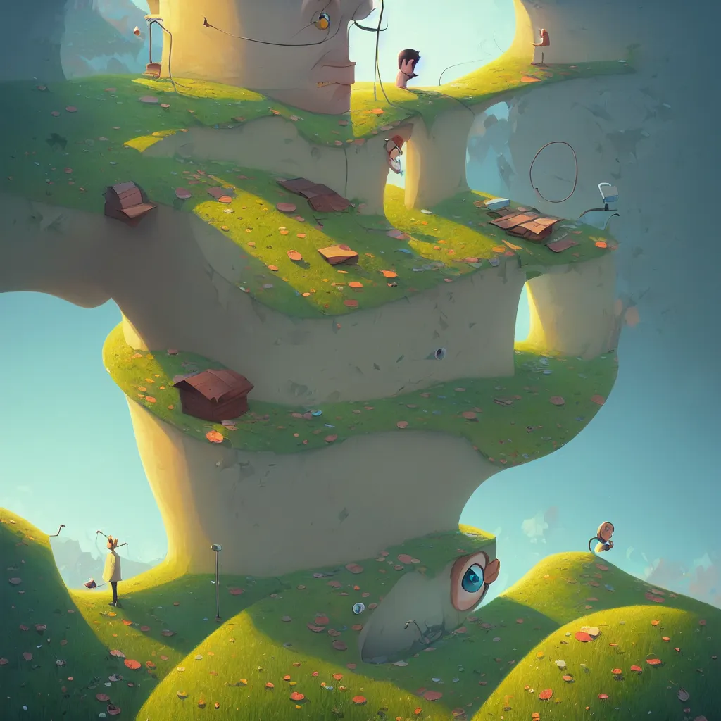 Image similar to cartoon face gediminas pranckevicius from all perspectives by rhads, makoto shinkai and lois van baarle, ilya kuvshinov, rossdraws global illumination