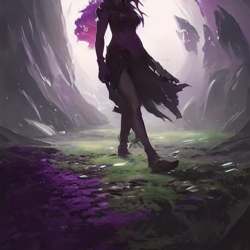 Image similar to violet dark eye magic spell, fantasy game art by greg rutkowski, fantasy rpg, league of legends