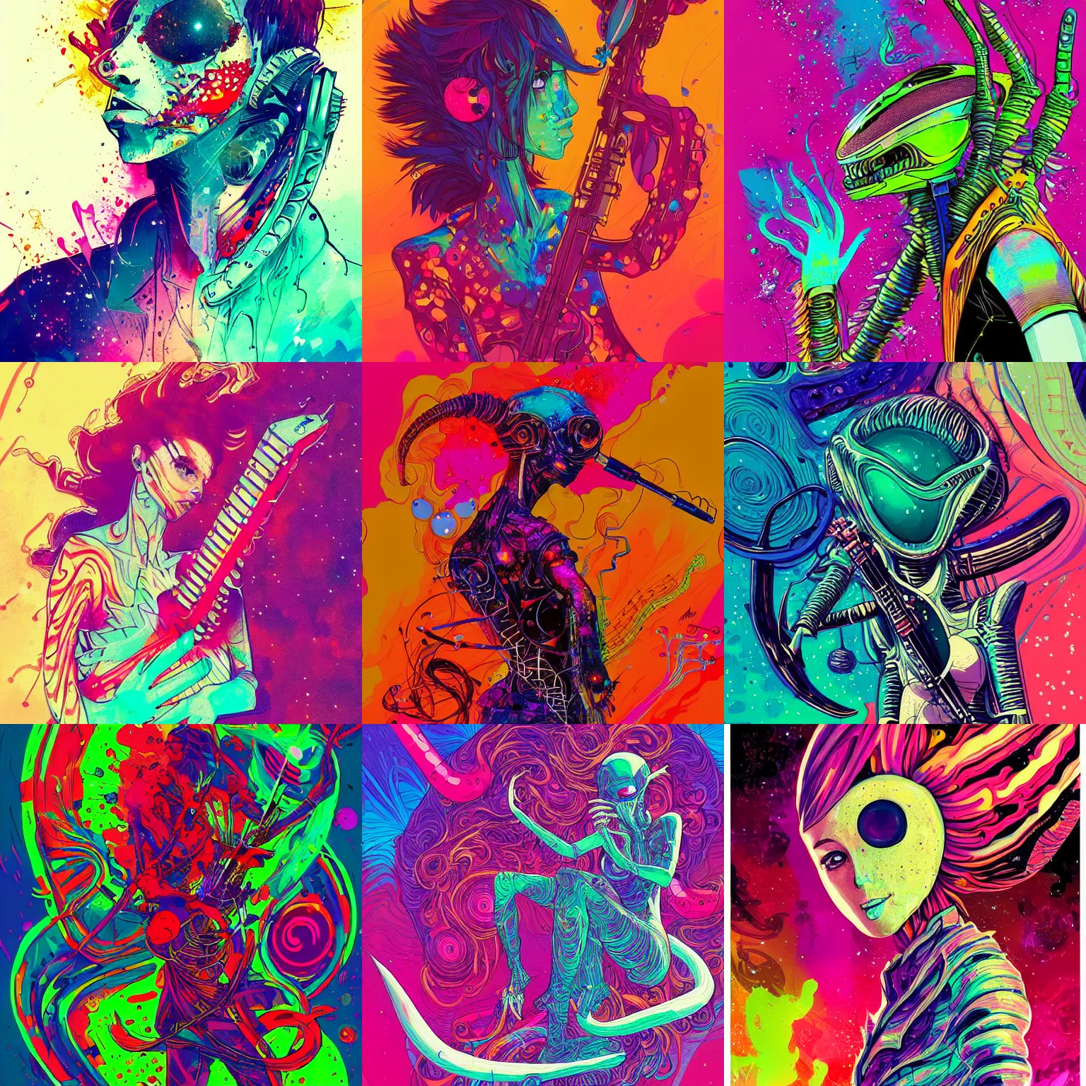 Alien Musician Digital Art Fantasy Explosion Of Stable Diffusion 