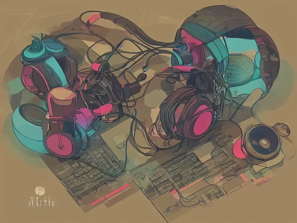 Prompt: music is life, retro - futurism, claymorphism, spatialism, matte color palette, designed by artstationhq, retro, 3 d shading, low fi,