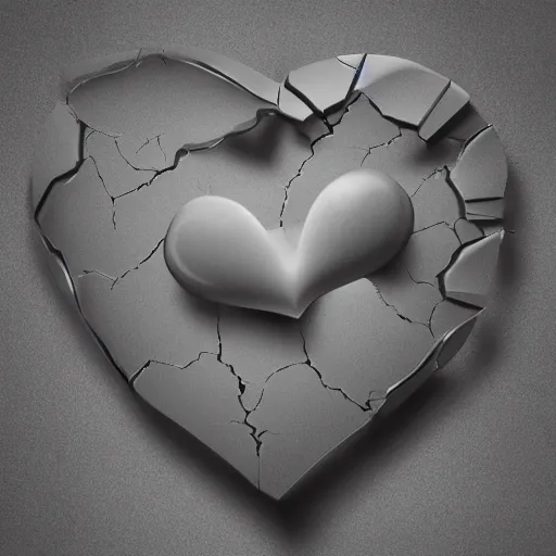 Image similar to broken heart, ultrarealistic, HD, 8K, 3D rendering, high quality, ultra detailed,