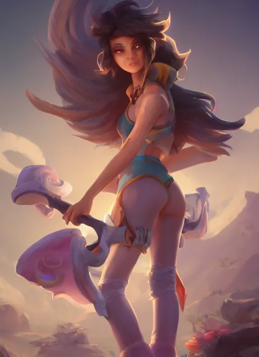 Image similar to taliyah, from league of legends, au naturel, pawg, dogal cıplak, hyper detailed, digital art, trending in artstation, cinematic lighting, studio quality smooth render, unreal engine 5 rendered, octane rendered, art style by kristen liu - wong and natalie krim andlera balashova and wlop and krenz cushart