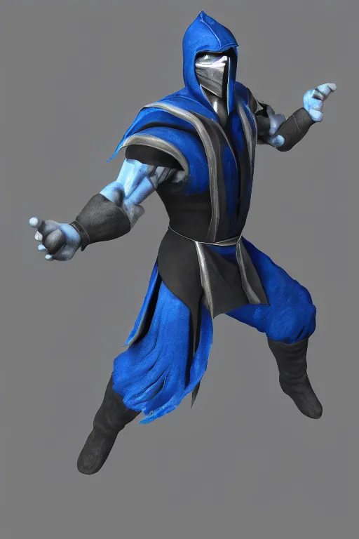 Image similar to sub - zero from mortal kombat 3 d render